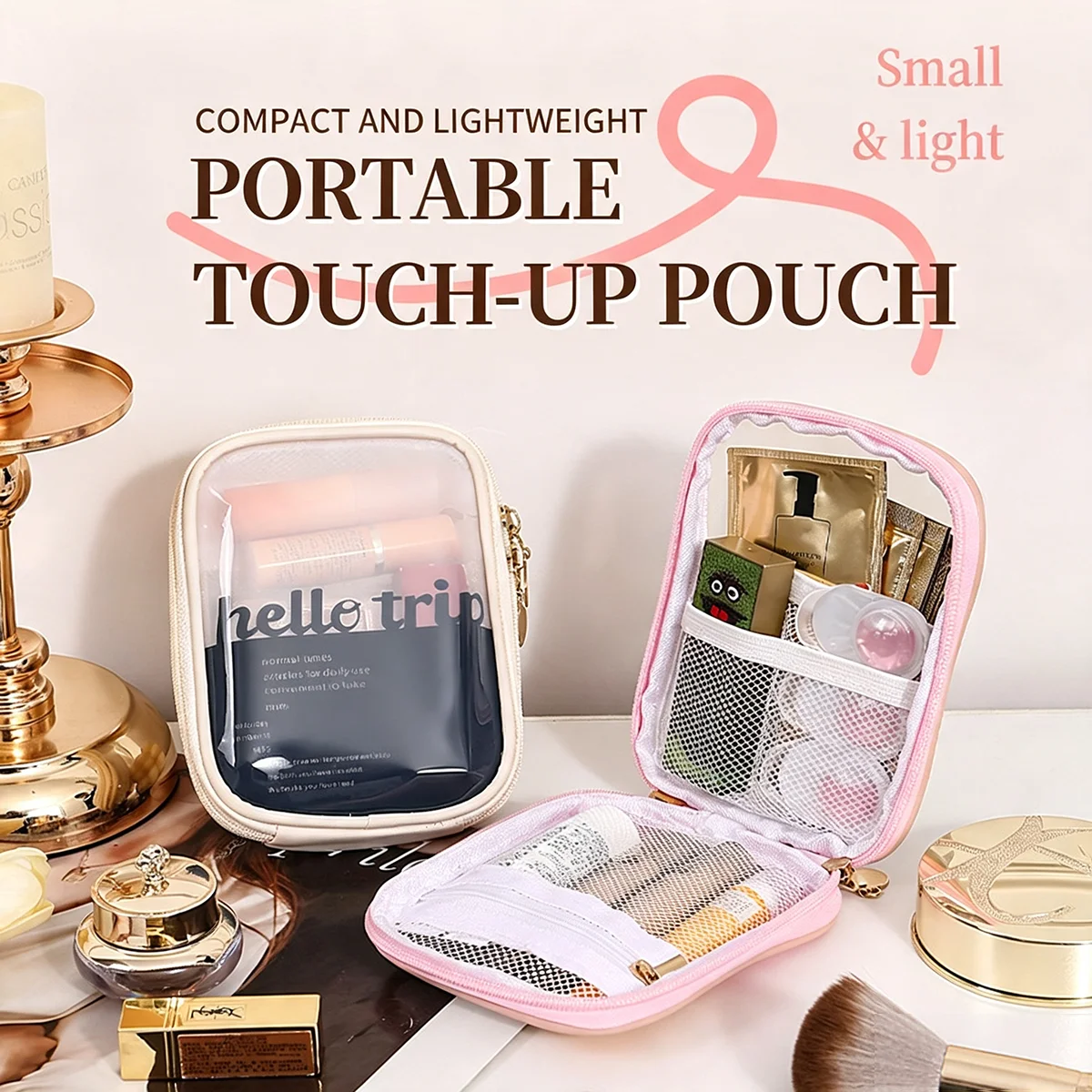 حقيبة مستحضرات تجميل شفافة محم - مراجعة Travel Accessories Toiletries وسعره