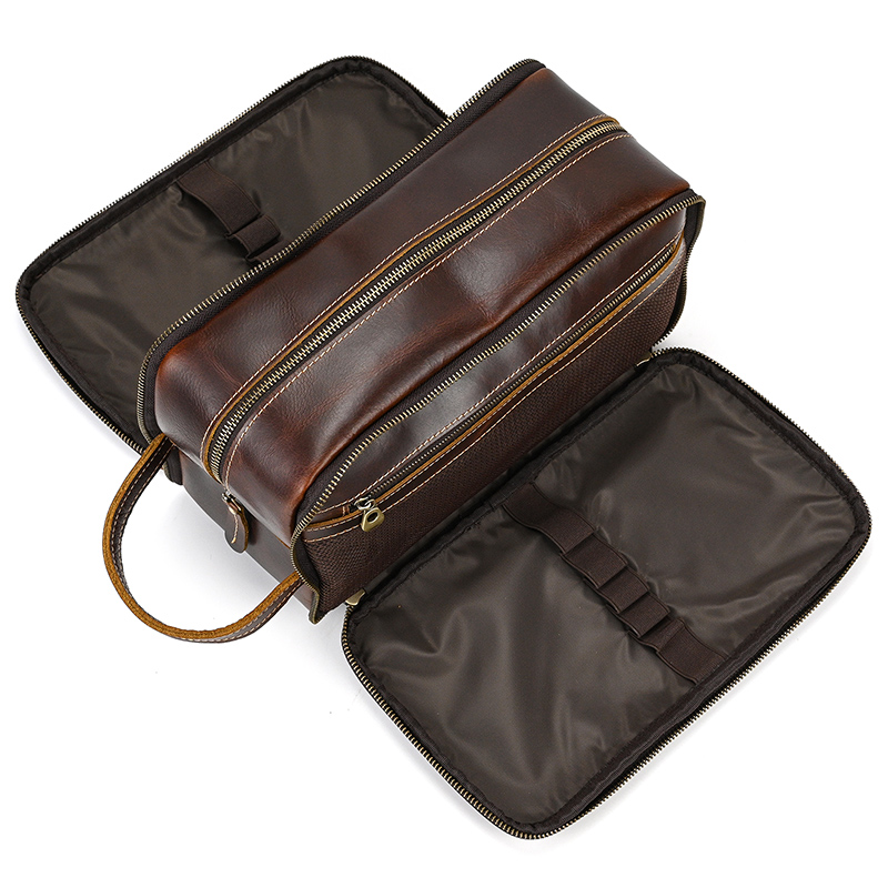 جلد البقر حقيبة أدوات الزينة ا - مراجعة Travel Accessories Toiletries وسعره